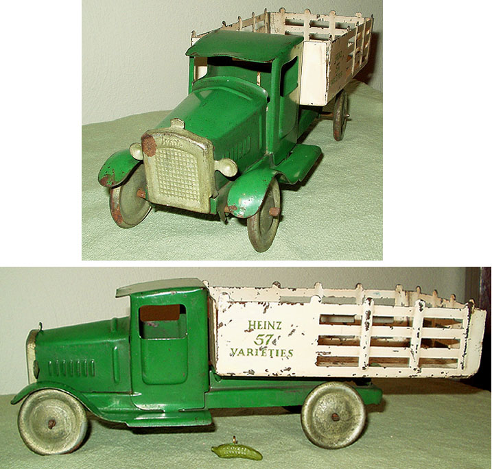 rare metalcraft Heinz pickles pressed steel toy truck advertising toy picture